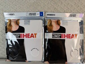 32° HEAT Skiing Athletic Top Degrees Long Sleeve Scoop Neck Womens White Size L